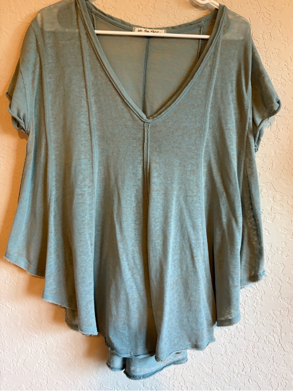 We The Free Washed Sage V-Neck Swing Tunic